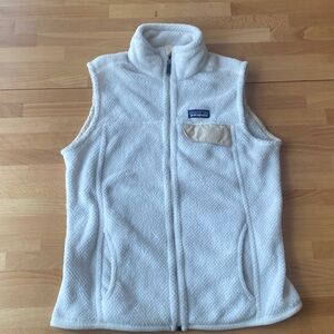 Patagonia Re-Tool Fleece Full Zip Vest Ray Linen White M Womens